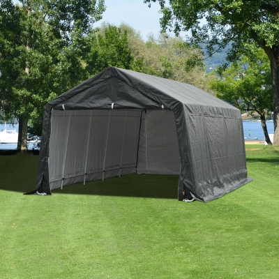 Outsunny Slant Leg Party Tent Temporary Portable Truck SUV Garage Cover - Grey- 20’ x 12’