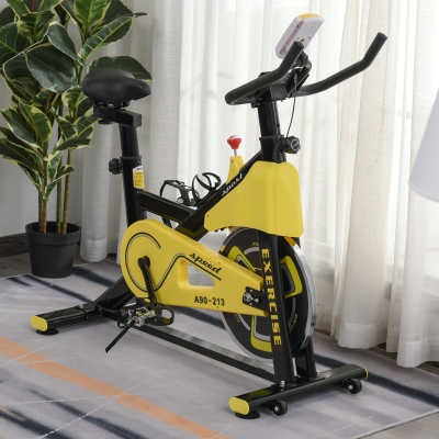 Soozier Exercise Bike with Belt Drive Adjustable Resistance Seat Handlebar LCD Display