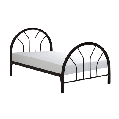 Monarch Curved Spoke Tube Design Twin Size Metal Bed Frame - Black Finish
