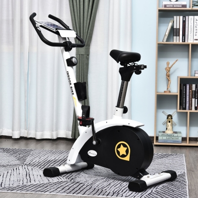 Soozier Exercise Bike Stationary Adjust Magnetic Recumbent Foldable w/ LCD Phone Holder