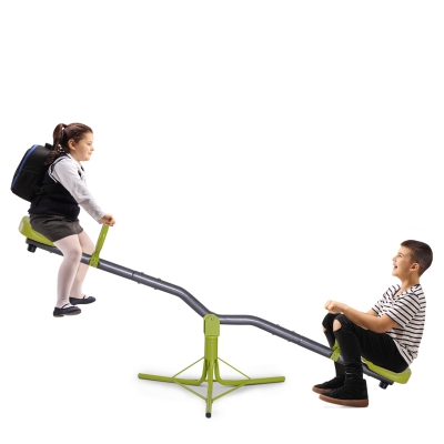 HOMCOM Kids Spinning Seesaw Playground Equipment 360° Rotation unisex-children Green &