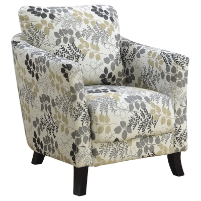 Monarch Plush Transitional Style Farmhouse Accent Armchair - Earth Tone Floral Print