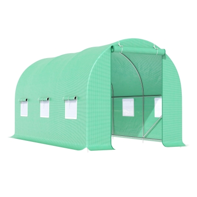 Outsunny 15' x 7' x 7' Outdoor Portable Walk-In Greenhouse with Windows