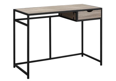 Monarch 42" Contemporary Compact Computer Writing Desk - Dark Taupe / Silver Metal