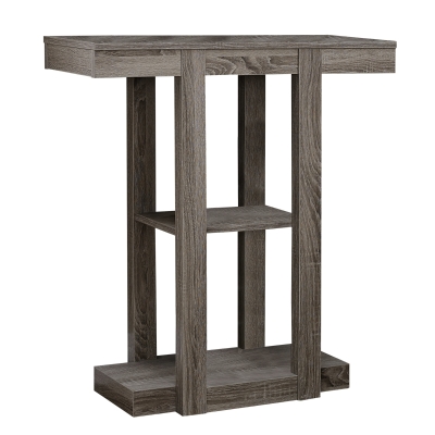 Monarch 32" Modern 3-Tier Straight Line Design Accent Console Table - Dark Taupe Finish