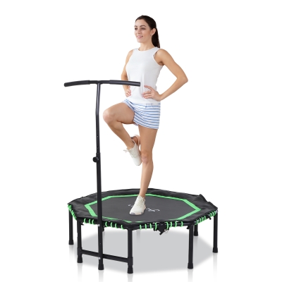 Soozier Trampoline Outdoor Bouncer Jumper w/ 3-Level Adjust Handle Adult Kid - Green