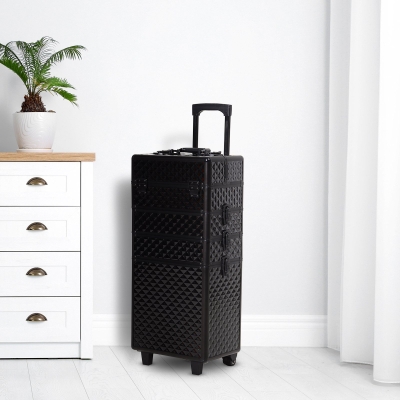 HOMCOM Upright Make up Travel Train Case Black