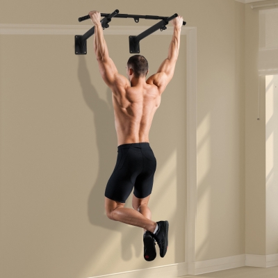 Soozier Mounted Pull Up Bar Full Body Train Sandbag Hanger For Boxing & Trainings Black