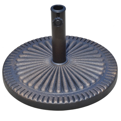 Outsunny 19.3" Umbrella Base Stand Garden Standing Patio Outdoor Heavy Duty Round Bronze