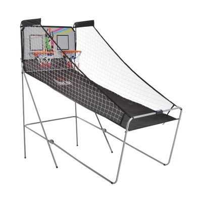 HOMCOM Double Shot Arcade Basketball Game Foldable Two Hoops Electronic Basketball System