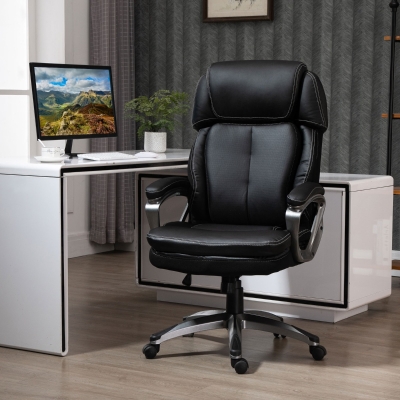 Office Chair 26.75" x 30" x 46"-49.25" Black