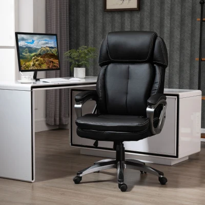 Office Chair 26.75" x 30" x 46"-49.25" Black