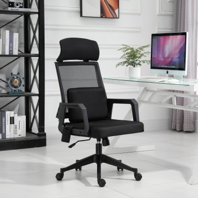 Vinsetto Massage Mesh Office Chair with Lumbar Support Headrest High Back Adjustable