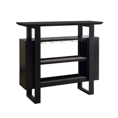 Monarch 48" Contemporary Wood Grain-Look Home Bar with Bottle and Glass Storage - Cappuccino Brown Finish