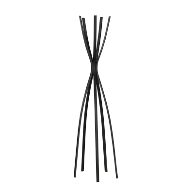 Monarch 72" Contemporary Modern 5-Hook Metal Coat Tree Hanger Rack - Black Finish