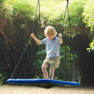 Outsunny Kids Tree Swing, Adjustable Ropes, Metal Frame, Blue