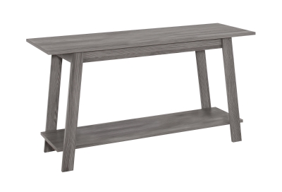 Monarch 42" Contemporary Wood Grain-Look 2-Tier Storage Shelf Slant Leg Design Console TV Stand - Grey Tones Finish