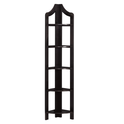 Monarch 72" Wood Grain-Look 5-Tier Corner Accent Display Bookcase - Cappuccino Brown Finish