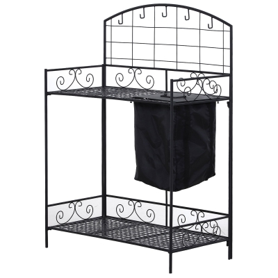 Outsunny Gardening Workbench w/ Raised Large Work Space & Grid Wall for Tools Outside Planting Potting Bench