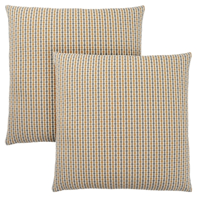 Monarch 18" x 18" Abstract Dot Pattern Throw Pillow (Set of 2) - Gold / Grey