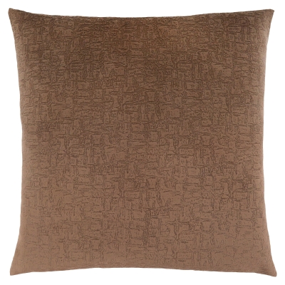 Monarch 18" x 18" Mosaic Velvet Decorative Throw Pillow (1 pc) - Light Brown