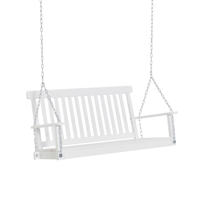 Outsunny Outdoor 2 Seater Wooden Swing Chair BenchHammock Loveseat w/ Hanging Chain