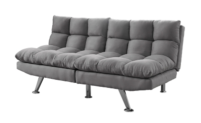 Monarch Split Back Micro-Suede Convertible Sleeper Sofa - Grey
