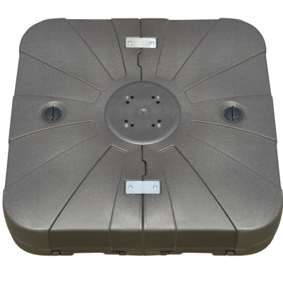 Outsunny Square Cantilever Patio Umbrella Base with 4 Wheels for Easy Moving, Fill with Sand or Water for Security