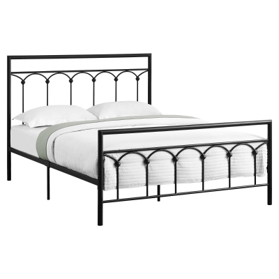Monarch 62" Contemporary Veritcal Slat Arch Accent Metal Bed Frame - Queen Size - Black Finish