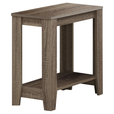 Monarch 22" Transitional Style Rectangular Wood Grain-Look 2-Tier Side Accent End Table - Dark Taupe Finish