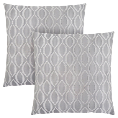 Monarch 18" x 18" Wave Pattern Throw Pillow (Set of 2) - Grey