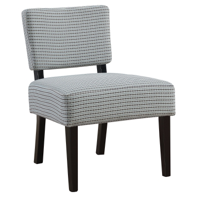 Monarch Contemporary Two-Tone Abstract Dot Pattern Accent Slipper Chair - Light Blue / Grey