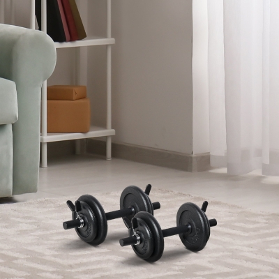 Soozier Dumbbells Set of 2 Adjustable Weight with Non-Slip Handle Portable Case Solid Steel 3lbs & 6lbs Pairs for Men and Woman Home Gym Office Black