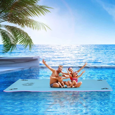HOMCOM 10' x 5' Floating Water Mat, XPE Foam, Pink