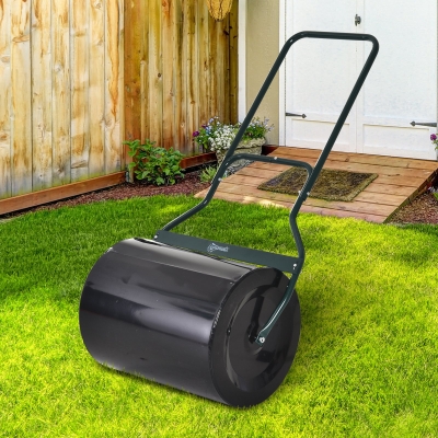 Outsunny Heavy Duty Garden Lawn Roller Push Tow Water Sand Filled 60L Equipment
