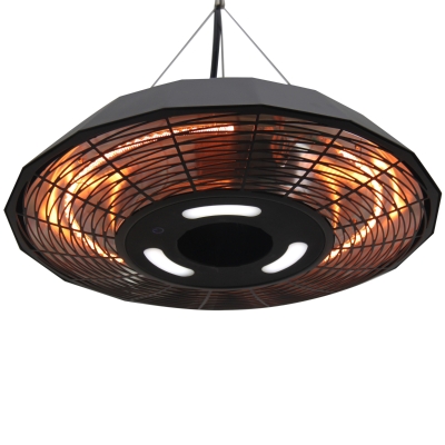 Open Box Outsunny 1500 Watt Energy Efficient Indoor Outdoor Ceiling Mounted Electric Patio Heater with Remote - Black