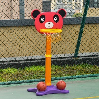 Qaba Kids & Toddler 2 in 1 Basketball Hoop with 2 Balls and Dart Board Adjustable Easy Score for 3-8 years Indoor Outdoor Children Sport Game Toy