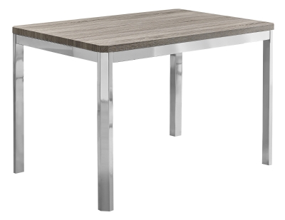 Monarch 48" x 32" Rectangular Wood Top Chrome Metal Leg Modern Dining Table - Taupe