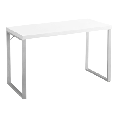 Monarch 48" Contemporary Simple Compact Office Computer Desk - White / Silver Metal