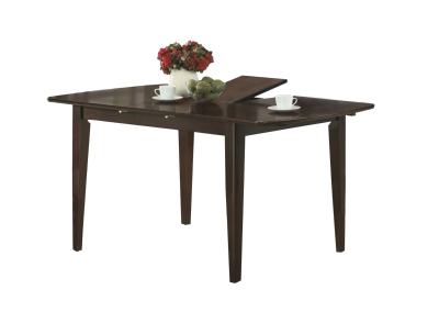 Monarch 60" x 36" Rectangular Wooden Butterfly Leaf Dining Table - Cappuccino Brown Finish