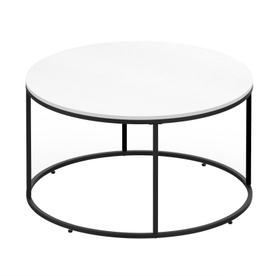 HOMCOM Metal Round Coffee Sofa Table Side with a Simply Chic Modern Design, Versatile Uses, & Easy Maintainence - White