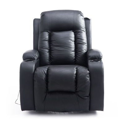 Open Box HOMCOM Luxury Faux Leather Heated Vibrating Massage Recliner Chair with Remote - Black
