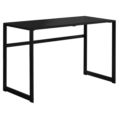 Monarch 48" Contemporary Tempered Glass Top Computer Writing Desk - Black