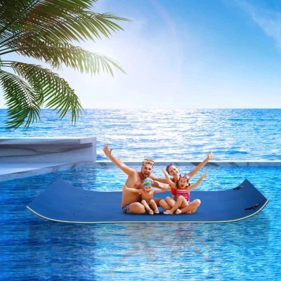 HOMCOM Roll-Up Pool Float Pad, Water Mat for Lakes & Pools - Blue