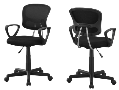 Monarch Ergonomic Swivelling Adjustable Juvenile Curved Mid Back Office Chair - White / Black