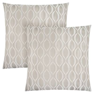 Monarch 18" x 18" Wave Pattern Throw Pillow (Set of 2) - Taupe