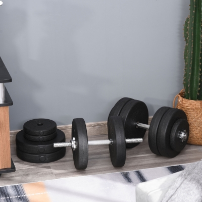 Soozier 110lbs Adjustable Dumbbell Set Weight Fitness Training Exercise - Black (pair)