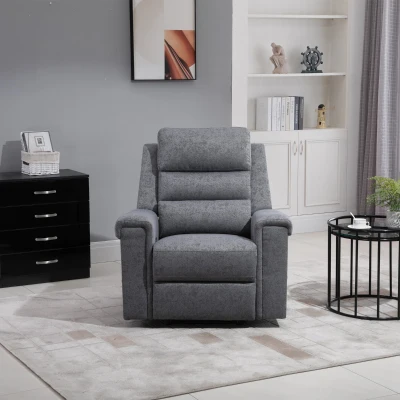HOMCOM Upholstered Fabric Reclining Lounger with Footrest