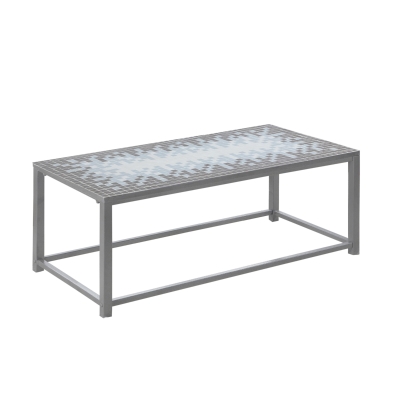 Monarch 42" Modern Mosaic Tile Top Hammered Silver Metal Frame Accent Coffee Table - Grey / Blue Tile Finish