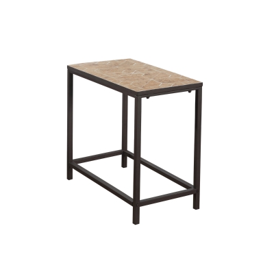 Monarch 22" Elegant Inset Mosaic Tile Top Hammered Brown Metal Frame Accent Side End Table - Terracotta Finish
